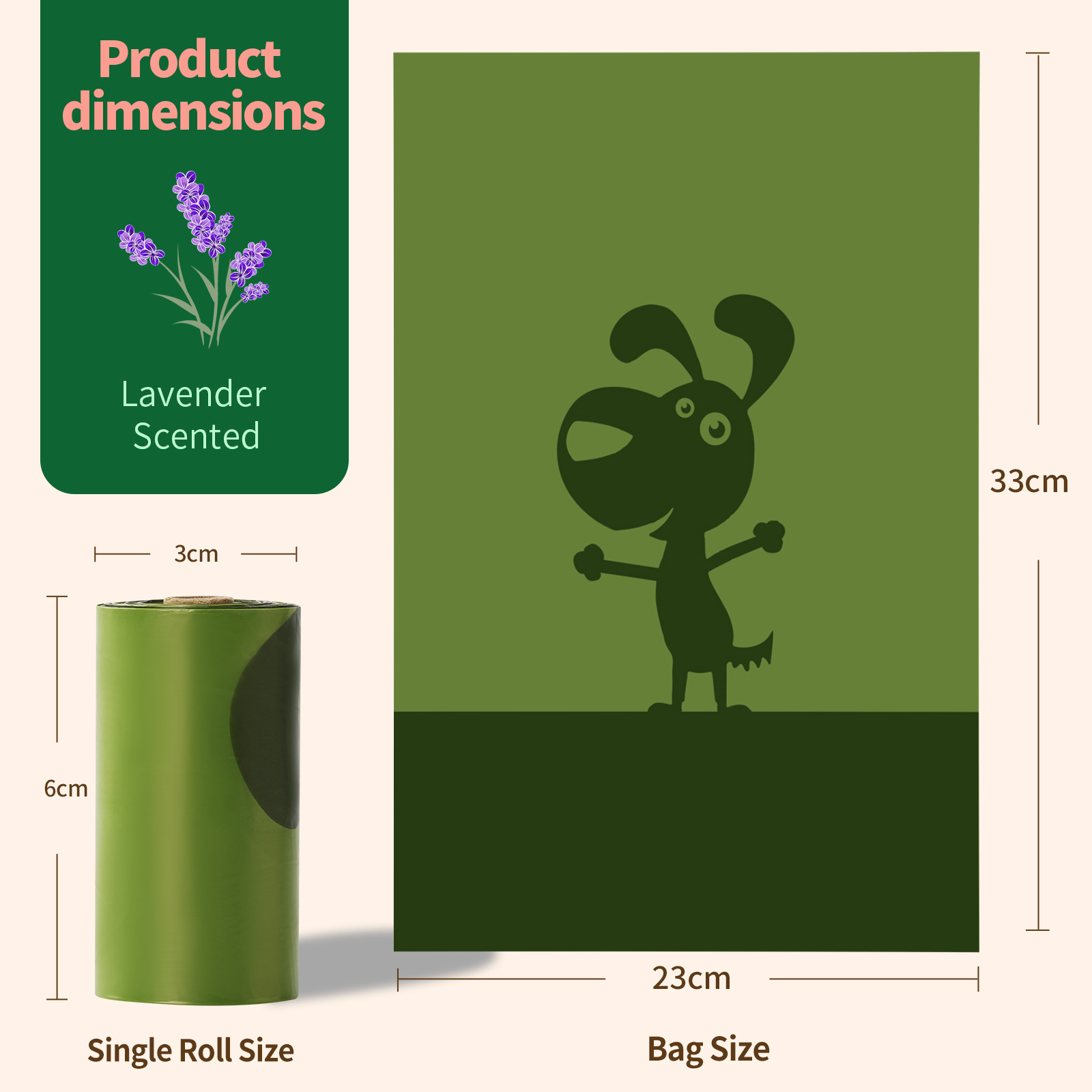 1.5 Mil Eco-friendly Flat Top Dog Poop Bags