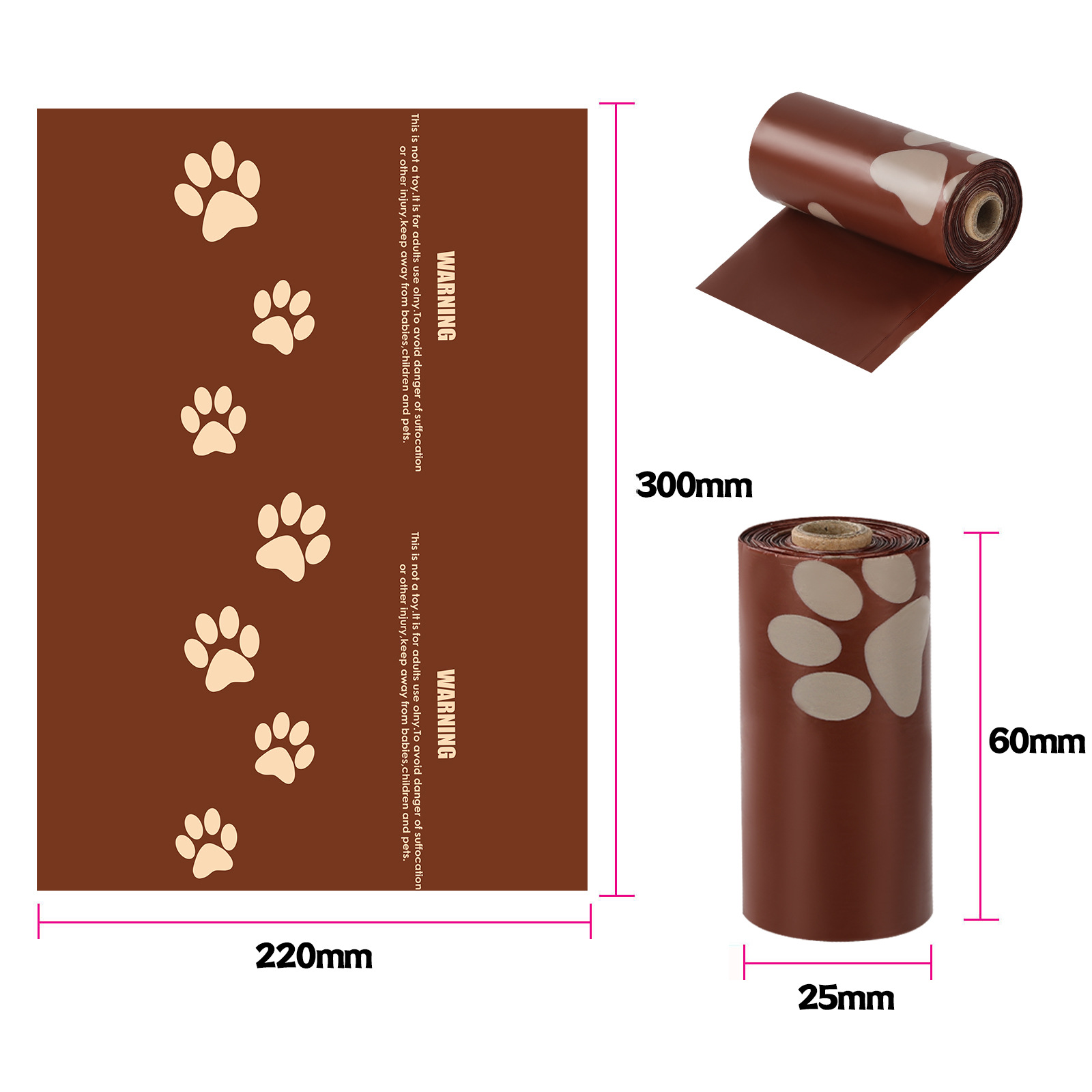 1.5 mil EPI Biodegradable Pet Waste bags